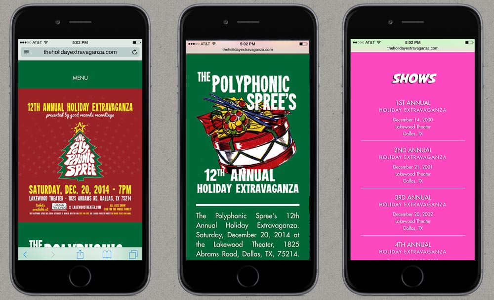 Holiday Extravaganza - Mobile View