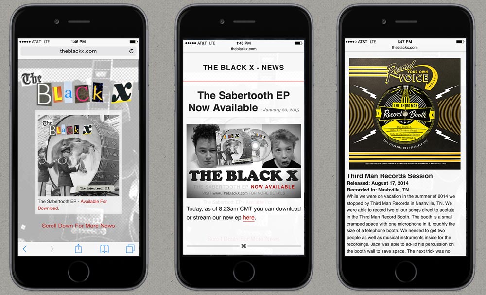 TheBlackX.com - Mobile View